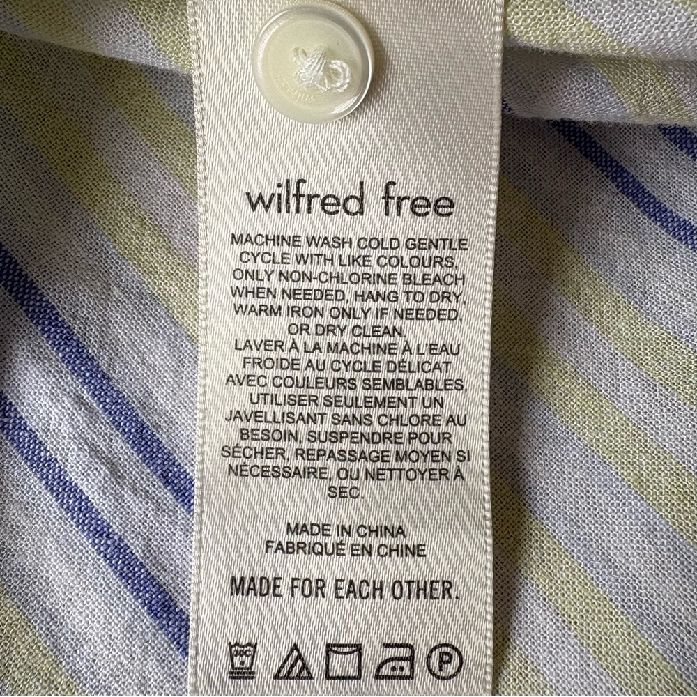 Aritzia Wilfred Free Linen Blend Short Sleeve Casual Button Down Top size XS - Picture 5 of 7